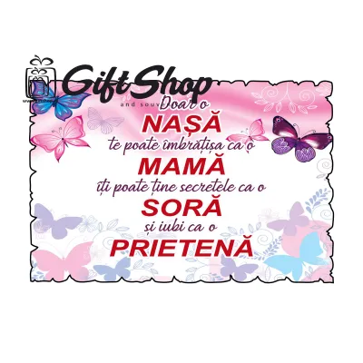 Doar o nasa te poate imbratisa, magnet frigider, model mgs064, din lemn